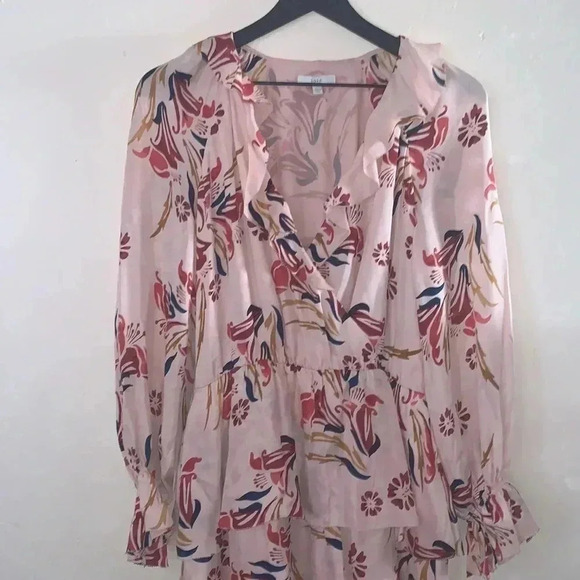 Joie PINK Nour Ruffle Neck Silk Dress Size Small - Picture 3 of 9